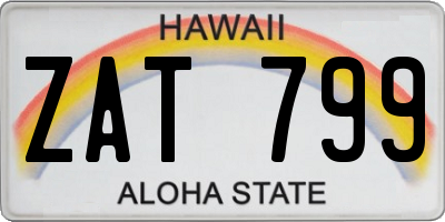 HI license plate ZAT799