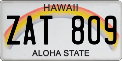 HI license plate ZAT809