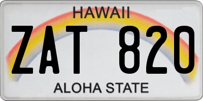 HI license plate ZAT820