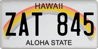 HI license plate ZAT845