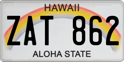 HI license plate ZAT862
