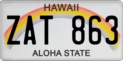 HI license plate ZAT863