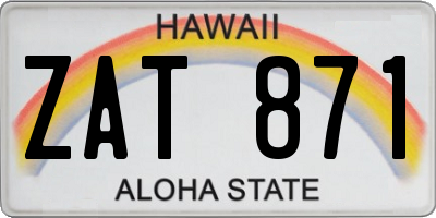 HI license plate ZAT871
