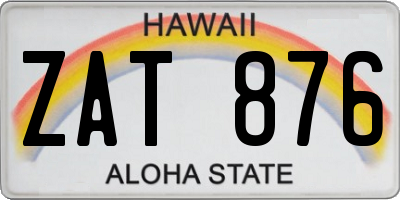 HI license plate ZAT876