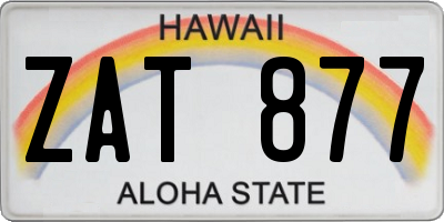 HI license plate ZAT877