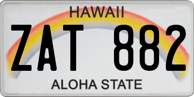 HI license plate ZAT882