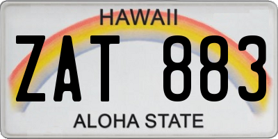 HI license plate ZAT883
