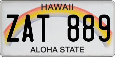 HI license plate ZAT889