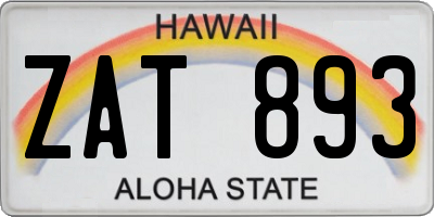 HI license plate ZAT893