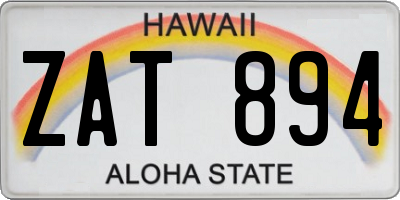 HI license plate ZAT894