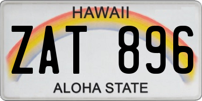 HI license plate ZAT896