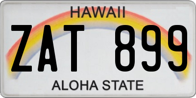 HI license plate ZAT899