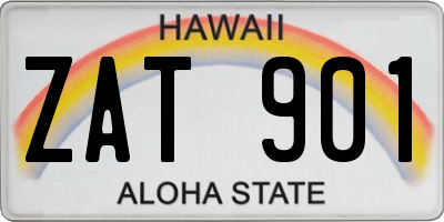 HI license plate ZAT901