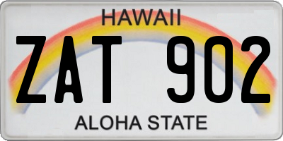 HI license plate ZAT902
