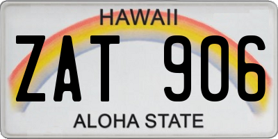 HI license plate ZAT906