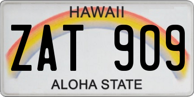 HI license plate ZAT909
