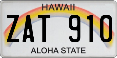 HI license plate ZAT910