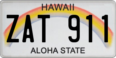 HI license plate ZAT911