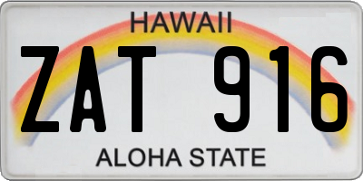 HI license plate ZAT916