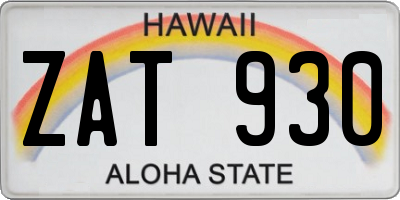 HI license plate ZAT930