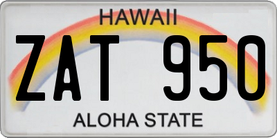 HI license plate ZAT950