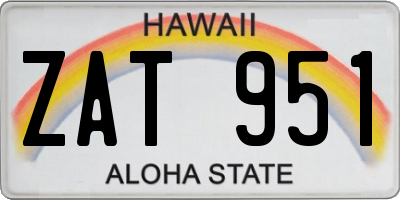 HI license plate ZAT951