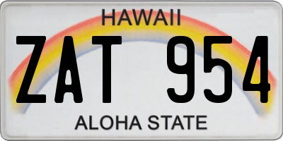 HI license plate ZAT954