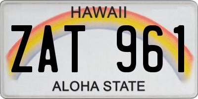 HI license plate ZAT961