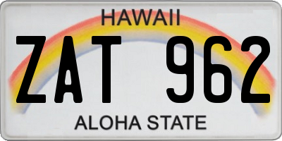 HI license plate ZAT962