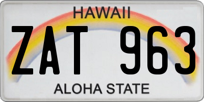 HI license plate ZAT963