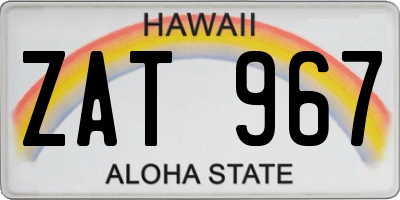 HI license plate ZAT967