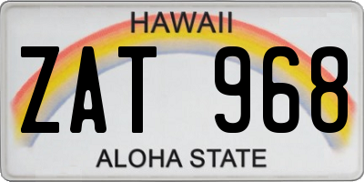 HI license plate ZAT968