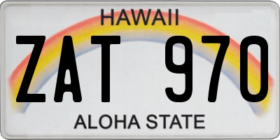 HI license plate ZAT970