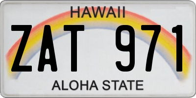 HI license plate ZAT971