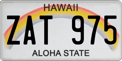 HI license plate ZAT975