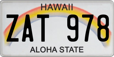 HI license plate ZAT978