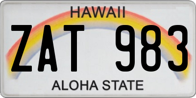 HI license plate ZAT983