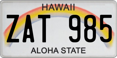 HI license plate ZAT985