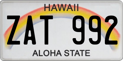 HI license plate ZAT992