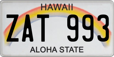 HI license plate ZAT993