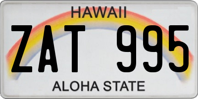 HI license plate ZAT995