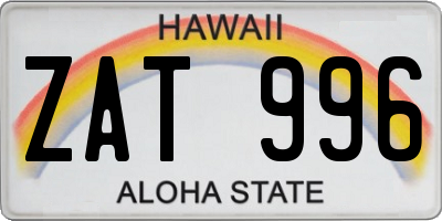 HI license plate ZAT996