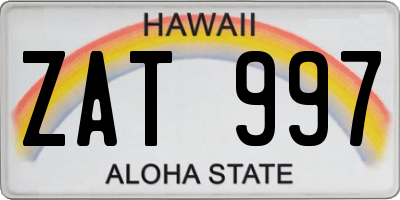 HI license plate ZAT997