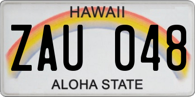 HI license plate ZAU048