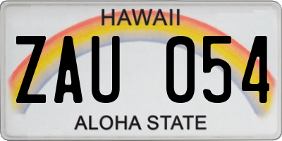 HI license plate ZAU054