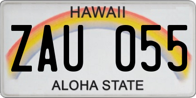 HI license plate ZAU055