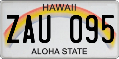 HI license plate ZAU095