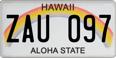 HI license plate ZAU097