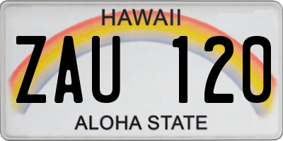HI license plate ZAU120
