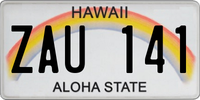 HI license plate ZAU141
